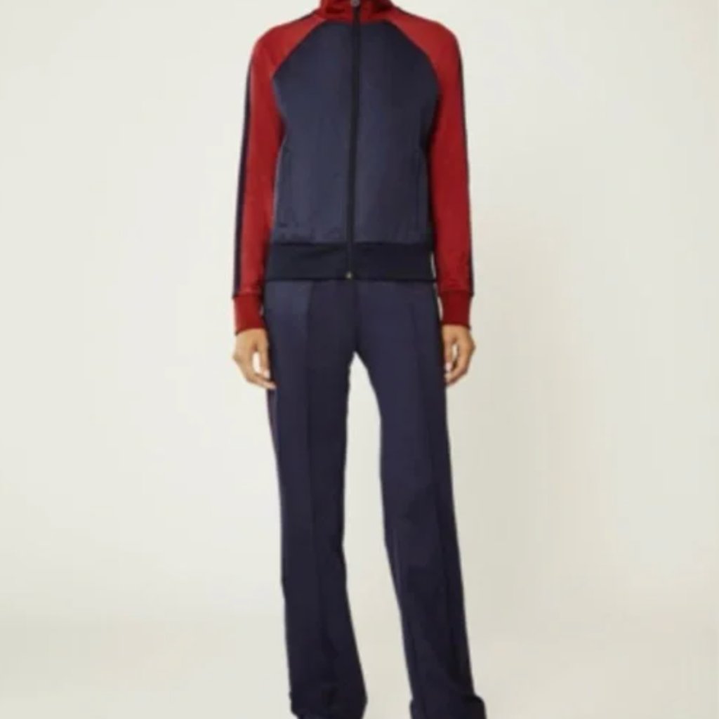 Tory Sport Color-Block Zip Track Jacket In Tory Navy/Dark Burgundy